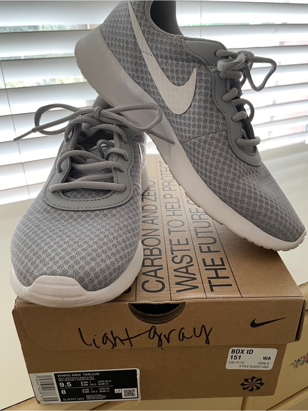 Nike Light Gray Mesh Running Shoes with White Swoosh
